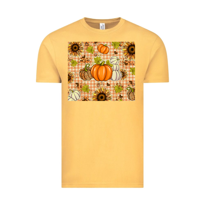 Fall Pumpkins And Sunflowers With Leopard Vintage Tee by texasbilliewilder | Teevron