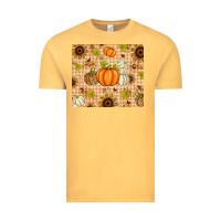 Vintage Mustard Fall Pumpkins and Sunflowers with Leopard Vintage Tee - texasbilliewilder