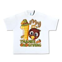 White My 1st Thanksgiving with turkey Urban Heavy Tee - NancyCooperArtShop