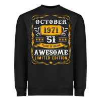 Black 51 Years Old Gifts 51st Birthday Vintage October 1971 Heavyweight Sweatshirt - lanVoArt