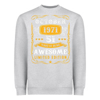 Heather Grey 51 Years Old Gifts 51st Birthday Vintage October 1971 Heavyweight Sweatshirt - lanVoArt