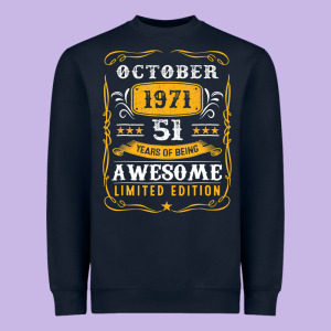 51 Years Old Gifts 51st Birthday Vintage October 1971 Heavyweight Sweatshirt Designed By Lanvoart