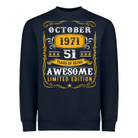 Navy 51 Years Old Gifts 51st Birthday Vintage October 1971 Heavyweight Sweatshirt - lanVoArt