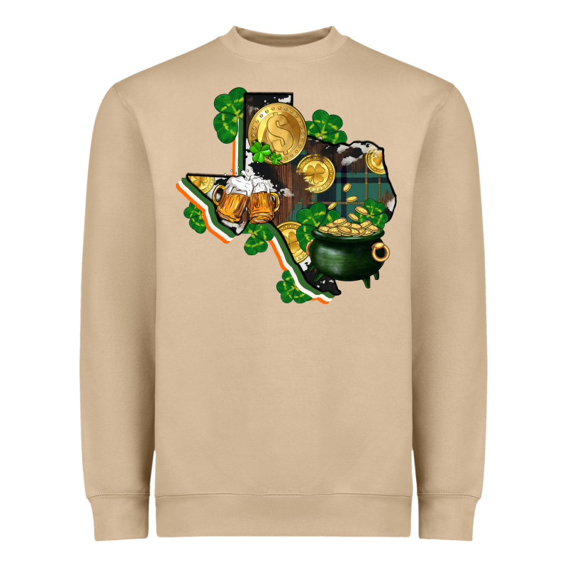 Texas Map St Patrick's Day Heavyweight Sweatshirt by FaDigitalArtStudio | Teevron