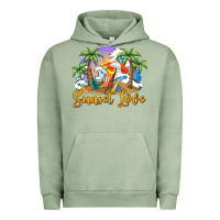 Pigment Oil Green sunset love Urban Hoodie - BarkalooDesign