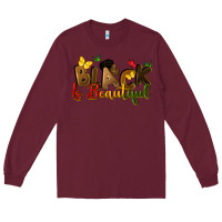 Burgundy black is beautiful Long Sleeve Tee - CowGirlArtShop