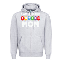 Heather Grey LIL Autism Mom Zipper Hoodie - CowhideDigitalArt