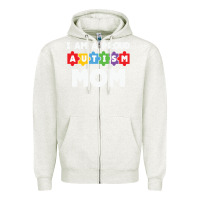 Oatmeal Heather LIL Autism Mom Zipper Hoodie - CowhideDigitalArt