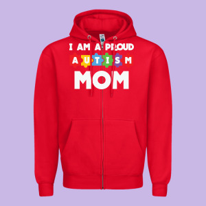 Lil Autism Mom Zipper Hoodie Designed By Cowhidedigitalart