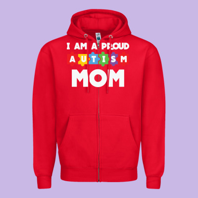 Lil Autism Mom Zipper Hoodie Designed By Cowhidedigitalart
