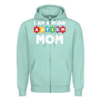 Seafoam LIL Autism Mom Zipper Hoodie - CowhideDigitalArt