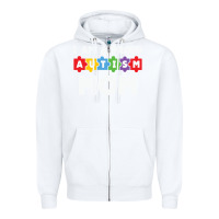 White LIL Autism Mom Zipper Hoodie - CowhideDigitalArt