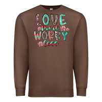 Chestnut love more worry less Premium Sweatshirt - RacoonDesign