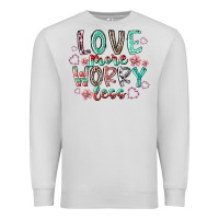 Dove Grey love more worry less Premium Sweatshirt - RacoonDesign