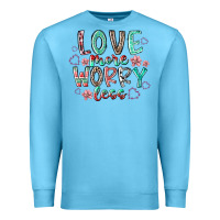 Ocean Blue love more worry less Premium Sweatshirt - RacoonDesign
