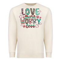 Sandshell love more worry less Premium Sweatshirt - RacoonDesign