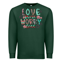 Sports Green love more worry less Premium Sweatshirt - RacoonDesign