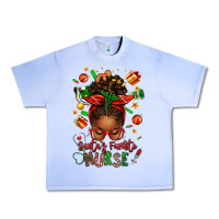 Grape Ice santa's favorite nurse afro messy bun Urban Heavy Tee - texasbilliewilder