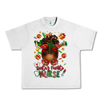 Lunar Rock santa's favorite nurse afro messy bun Urban Heavy Tee - texasbilliewilder