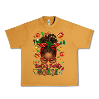 Peanut Butter santa's favorite nurse afro messy bun Urban Heavy Tee - texasbilliewilder