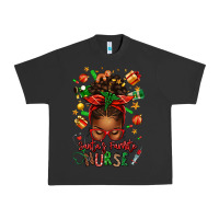 Pigment Black santa's favorite nurse afro messy bun Urban Heavy Tee - texasbilliewilder
