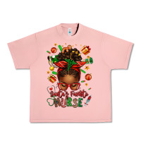 Salmon santa's favorite nurse afro messy bun Urban Heavy Tee - texasbilliewilder