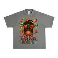Tornado santa's favorite nurse afro messy bun Urban Heavy Tee - texasbilliewilder