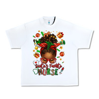 White santa's favorite nurse afro messy bun Urban Heavy Tee - texasbilliewilder