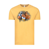 Vintage Mustard Sneaker and heel afro woman Vintage Tee - RanaPortraitStore