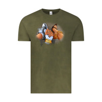 Vintage Olive Sneaker and heel afro woman Vintage Tee - RanaPortraitStore