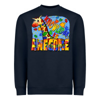 Navy Knowledge is awesome Autism giraffe Heavyweight Sweatshirt - FaDigitalArtStudio