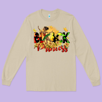 Black Princess Long Sleeve Tee Designed By Cowgirlartshop