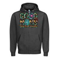 Charcoal Heather Good Moms Say Bad Words Zipper Hoodie - CowhideDigitalArt