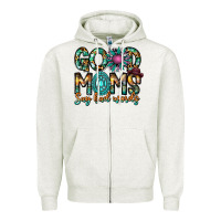 Oatmeal Heather Good Moms Say Bad Words Zipper Hoodie - CowhideDigitalArt