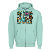 Seafoam Good Moms Say Bad Words Zipper Hoodie - CowhideDigitalArt