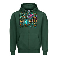Sports Green Good Moms Say Bad Words Zipper Hoodie - CowhideDigitalArt