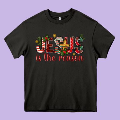 Jesus Is The Reason Christmas Bbs Heavy Core Tee Designed By Bundleandbundleshop