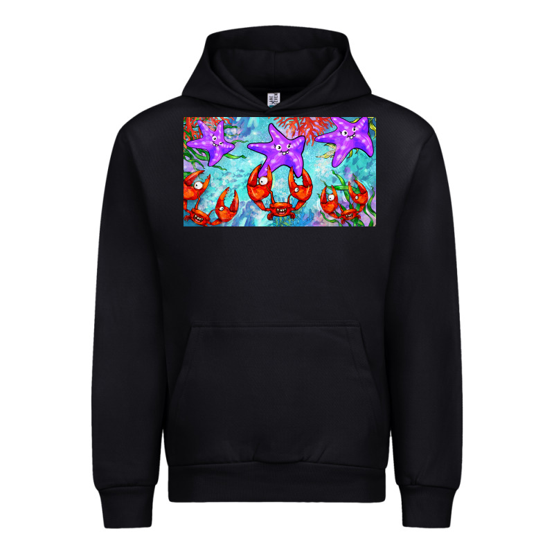 Crab And Starfish  Cup Urban Hoodie by BarkalooDesign | Teevron