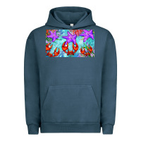 Pigment Midnight Navy crab and starfish  cup Urban Hoodie - BarkalooDesign