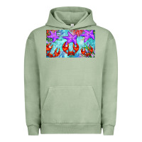 Pigment Oil Green crab and starfish  cup Urban Hoodie - BarkalooDesign