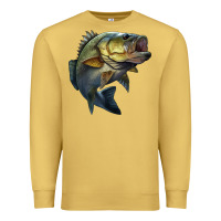 Antique Gold jumping bass Premium Sweatshirt - LillyAllenDesigns