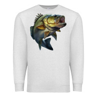 Oatmeal Heather jumping bass Premium Sweatshirt - LillyAllenDesigns