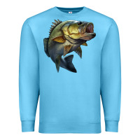 Ocean Blue jumping bass Premium Sweatshirt - LillyAllenDesigns