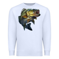 White jumping bass Premium Sweatshirt - LillyAllenDesigns