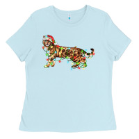 Baby Blue christmas bengal cat Ladies Tee - LillyAllenDesigns