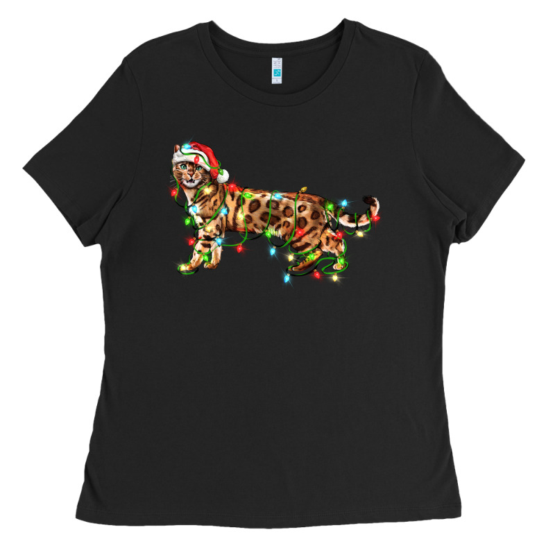 Christmas Bengal Cat Ladies Tee by LillyAllenDesigns | Teevron