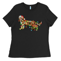 Black christmas bengal cat Ladies Tee - LillyAllenDesigns