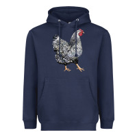 Navy wyandotte chicken Heavyweight Hoodie - LillyAllenDesigns
