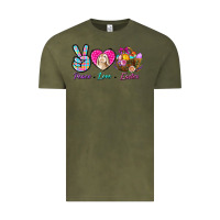 Vintage Olive Peace love Easter Vintage Tee - NancyCooperArtShop