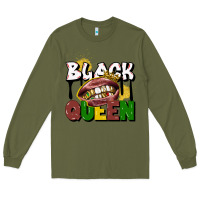 Army Green black queen Long Sleeve Tee - CowGirlArtShop